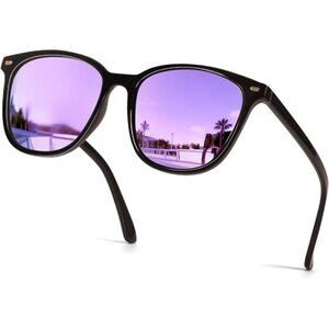 womens polarized square sunglasses mirrored uv protection trendy fashion shades